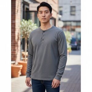 Polo Ralph Lauren Charcoal Long Sleeve Henley